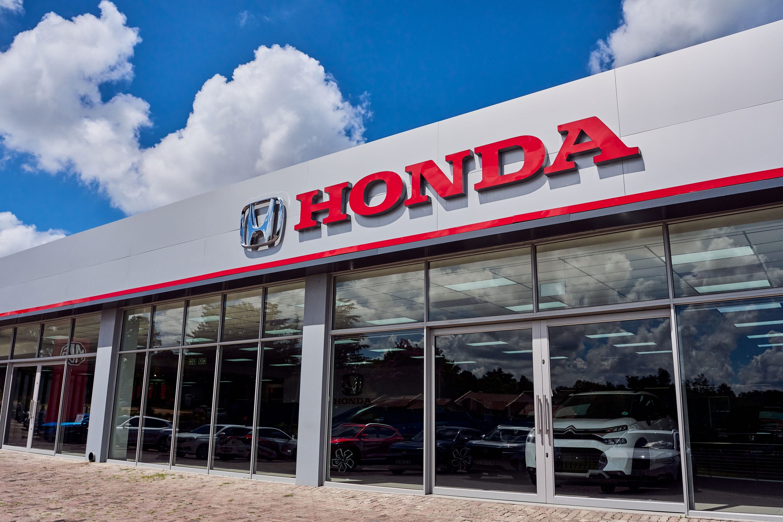 Honda Auto Sandton dealership exterior and Honda signage in Sandown, Sandton
